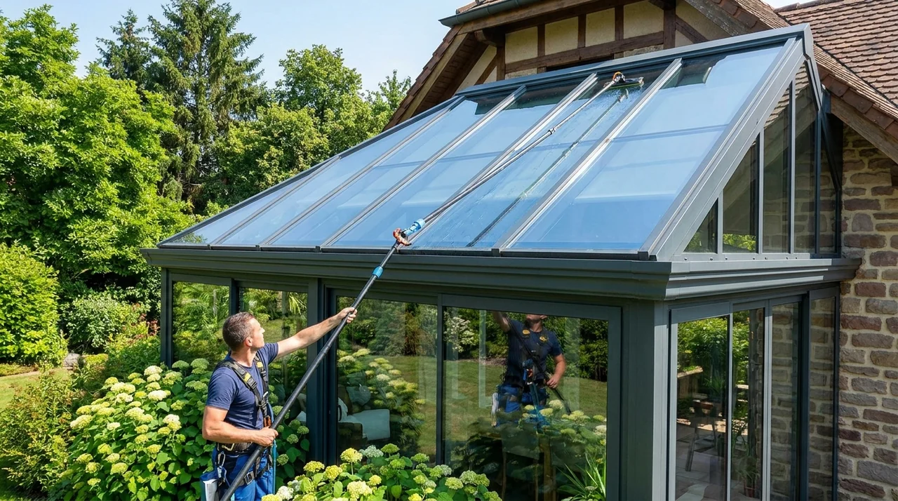 Nettoyage d'une véranda et de baies vitrées à Brunstatt-Didenheim