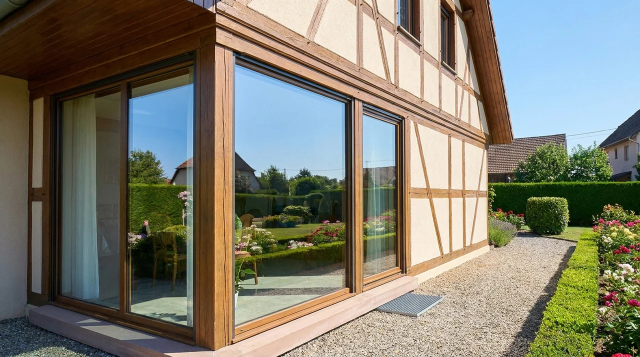 Vitres d'une maison nettoyées sans trace à Hégenheim