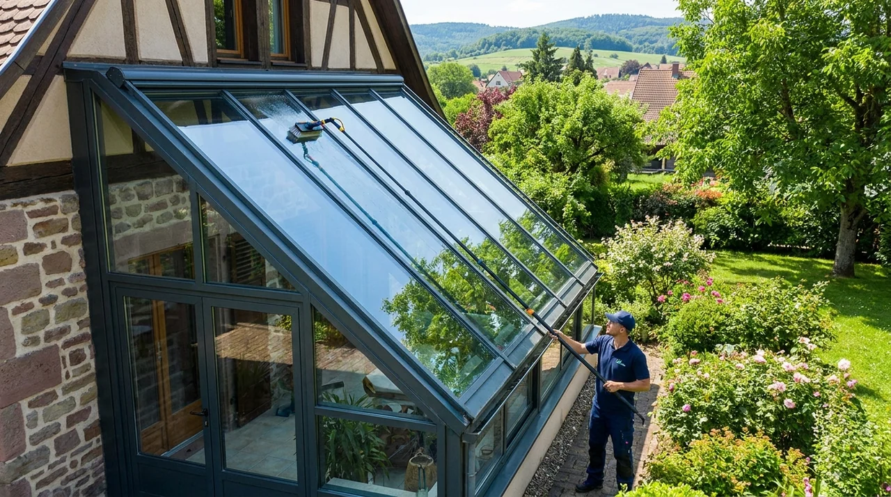 Nettoyage d'une véranda et de baies vitrées à Lutterbach