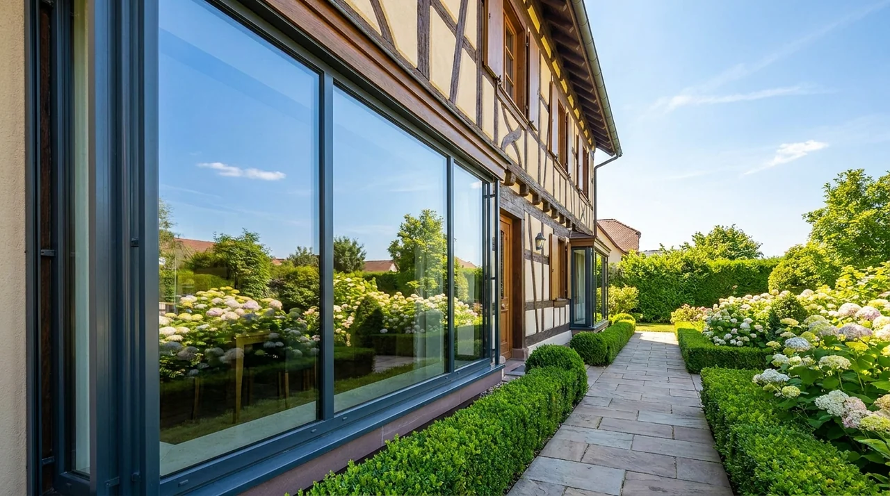Vitres d'une maison nettoyées sans trace à Mulhouse