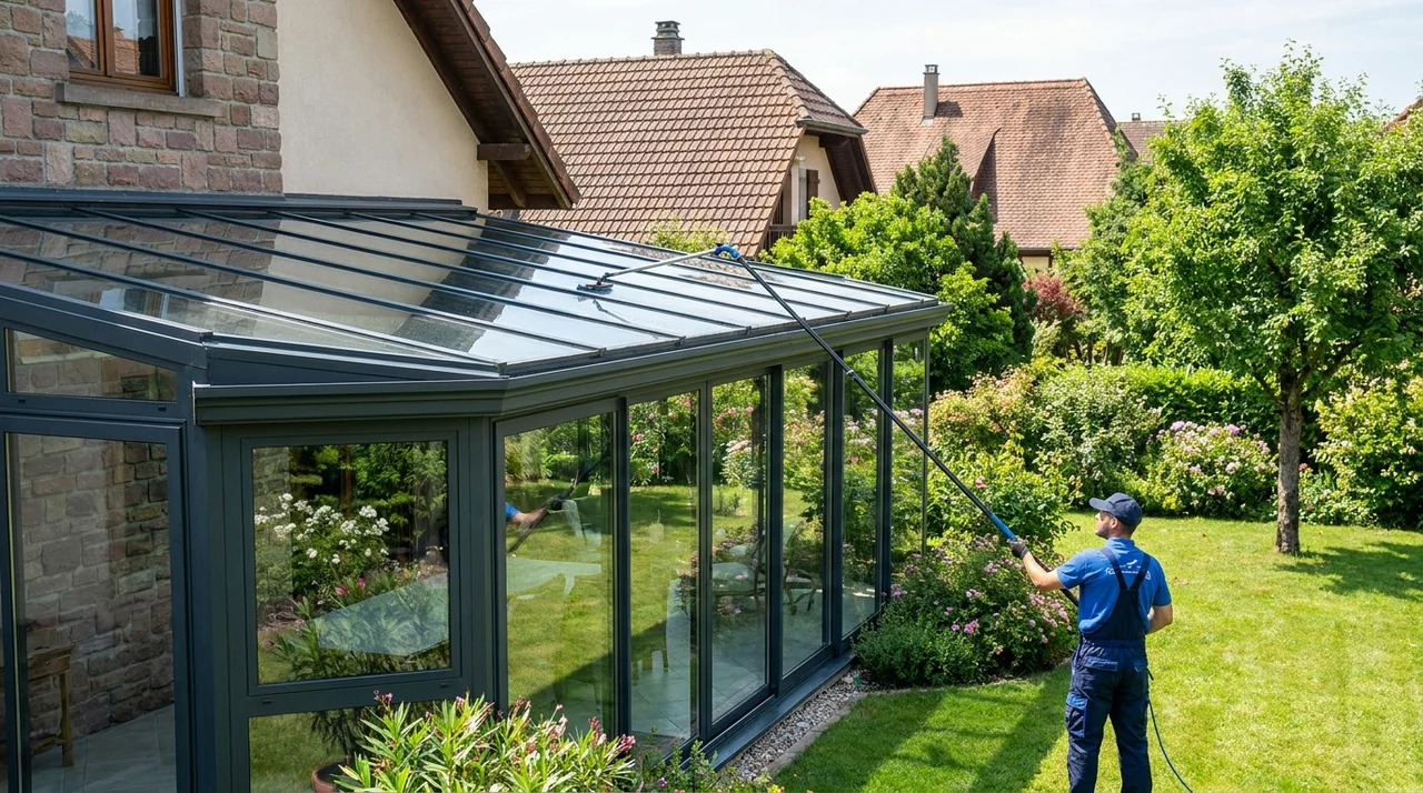 Nettoyage d'une véranda et de baies vitrées à Mulhouse